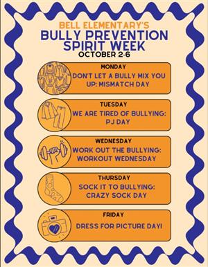  Bullying Prevention Spirit Week October 2nd-6th